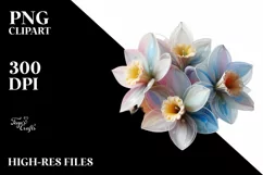 Colorful Glossy Narcissus PNG Product Image 1