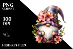 Floating Gnome with Rhododendron, Transparent PNG Product Image 2