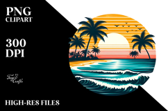 Retro Tropical Beach Sunset, 20 oz Tumbler Product Image 2
