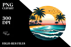 Retro Tropical Beach Sunset, 20 oz Tumbler Product Image 2