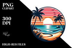 Retro Tropical Beach Sunset, 20 oz Tumbler Product Image 2