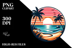 Retro Tropical Beach Sunset, 20 oz Tumbler Product Image 2