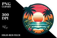 Retro Tropical Beach Sunset, 20 oz Tumbler Product Image 2