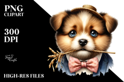 Funny Dog with Cool Hair and Hay Straw, PNG Product Image 2