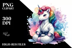 Colorful Baby Unicorn with Dojo Background Product Image 1