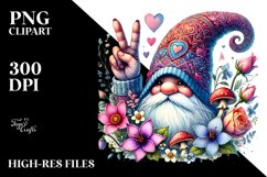 Detailed Gnome with Victory Sign PNG Product Image 2