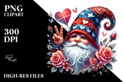 Valentines Gnome with Victory Sign, PNG Product Image 2