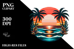 Retro Tropical Beach Sunset, 20 oz Tumbler Product Image 2