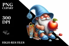 Sitting Gnome with Apple | Beach Wear Clipart Product Image 1