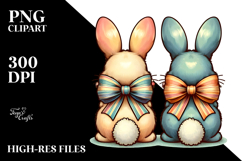 Colorful Vintage Bunnies PNG Product Image 2