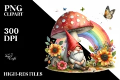 Gnome House Mushroom Autumn | Sublimation | Clipart Product Image 3