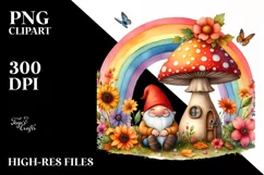 Gnome House Mushroom Autumn | Sublimation | Clipart Product Image 3