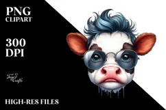 Funny Baby Cow Disgusted PNG Product Image 2