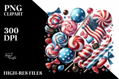 Vintage Candy with USA Flag | Sublimation Clipart Product Image 3