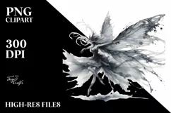 Washed Watercolor Gothic Fairy Dancing PNG Product Image 3