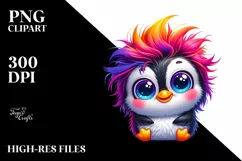 Colorful Crazy Baby Penguin | Clipart Product Image 3