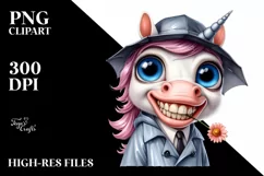 Watercolor Unicorn Raincoat Contempt Goofy Smile | Product Image 3