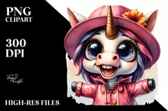 Watercolor Unicorn Raincoat Contempt Goofy Smile | Product Image 1