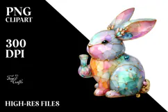 Colorful Bunny with , Transparent PNG Product Image 2