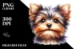 Baby Yorkshire Terrier with Big Eyes PNG Product Image 2