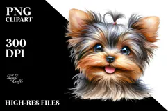 Baby Yorkshire Terrier with Big Eyes PNG Product Image 2