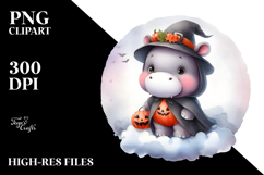 Cute Halloween Baby Hippo PNG Product Image 2