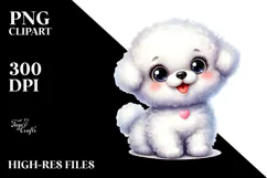 Happy Bichon Frise, Transparent PNG Product Image 2