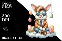Quirky Bunny with Sunglasses PNG Product Image 2