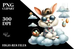 Quirky Bunny with Sunglasses PNG Product Image 2