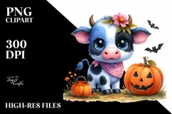 Simple Vibrant Baby Cow | Sublimation | Clipart Product Image 3