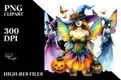 Vibrant Fairy Dressed for Halloween | Sublimation | Clipart Product Image 3