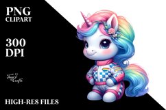 Colorful Baby Unicorn in Racer&#039;s Suit Product Image 3