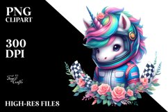 Colorful Baby Unicorn in Racer&#039;s Suit Product Image 3