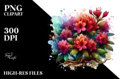 Stained Rhododendron Wooden | Sublimation | Clipart Product Image 1
