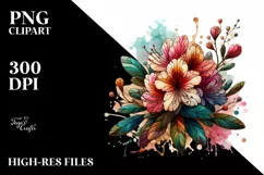 Stained Rhododendron Wooden | Sublimation | Clipart Product Image 1
