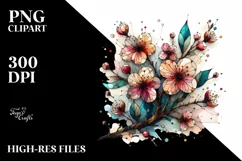 Stained Cherry Blossom Wooden | Sublimation | Clipart Product Image 3
