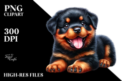 Baby Rottweiler with Big Eyes PNG Product Image 2