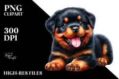 Baby Rottweiler with Big Eyes PNG Product Image 2