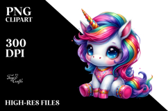 Cute Unicorn Sitting PNG Product Image 2