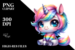 Cute Unicorn Sitting PNG Product Image 2