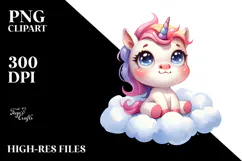 Funny Baby Face Unicorn PNG Product Image 2