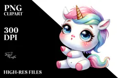 Funny Baby Face Unicorn PNG Product Image 2