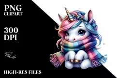 Colorful Baby Unicorn with Winter Scarf Product Image 3