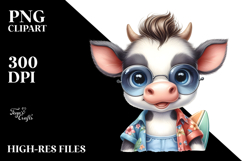 Energetic Baby Cow Dressed for the Beach PNG Product Image 2