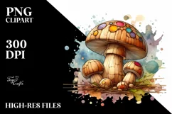 Detailed Wooden Mushroom PNG Product Image 1