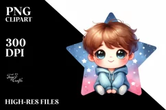 Watercolor Small Smiling Star | Sublimation | Clipart Product Image 3