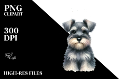 Watercolor Miniature Schnauzer with Christmas Decorations, Product Image 2