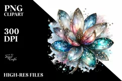 Abstract Shiny Magnolia | Watercolor Clipart Product Image 3