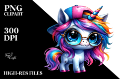 Expressive Floral Unicorn, Transparent PNG Product Image 2