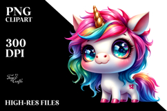 Colorful Floral Unicorn, Vibrant PNG Product Image 2